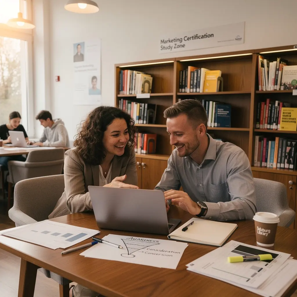 Ein Dozent, der eine Präsentation über Suchmaschinenoptimierung (SEO) vor einem interessierten Publikum hält.