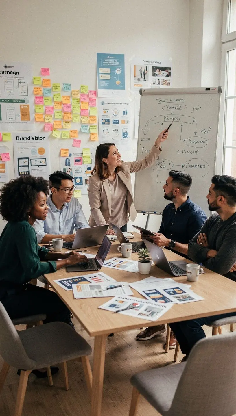 Ein Dozent, der eine Präsentation über Suchmaschinenoptimierung (SEO) vor einem interessierten Publikum hält.